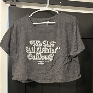 Wrangler Charcoal Kids Tee with Outdoor Print